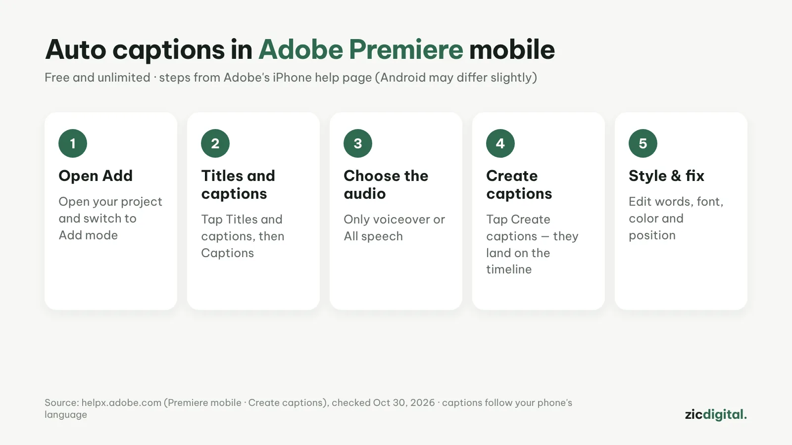 How to Add Auto Captions in Adobe Premiere Mobile (Free)